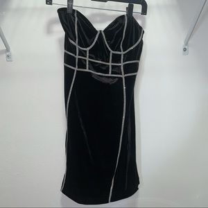 Pretty Little Things black velvet mini dress NWT